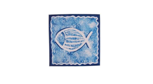 برچسب کاشی ونکو مدل Blue Fish بسته 10 عددی آبی