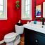 حمام و سرویس بهداشتی قرمز رنگ
